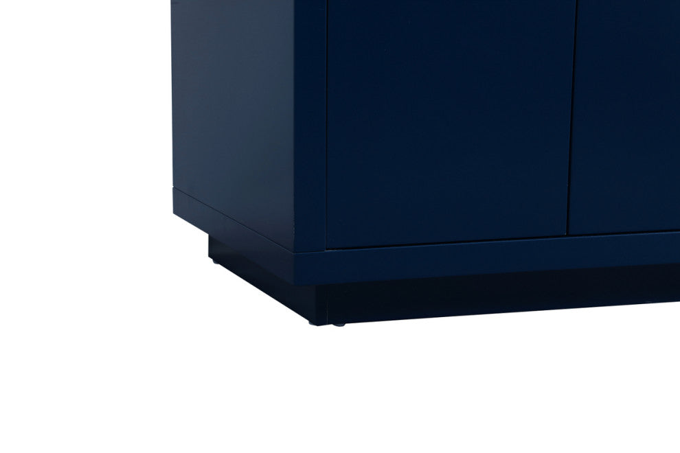 42" Single Bathroom Vanity, Blue, With Backsplash