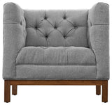 Modern Contemporary Fabric Armchair, Gray, Fabric