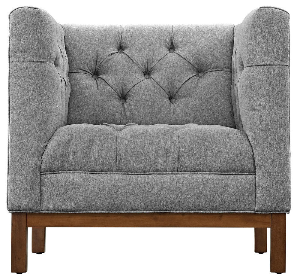 Modern Contemporary Fabric Armchair, Gray, Fabric