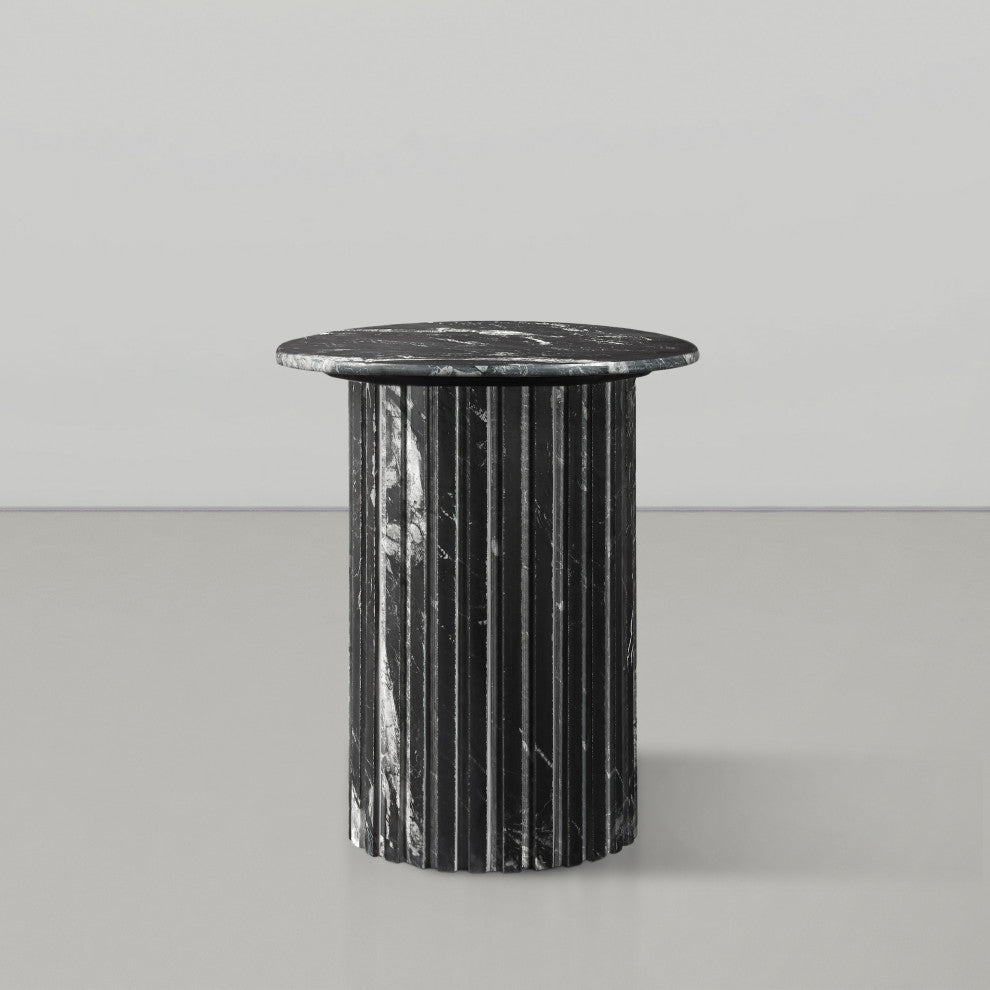 Genoa Marble End / Side Table, Black