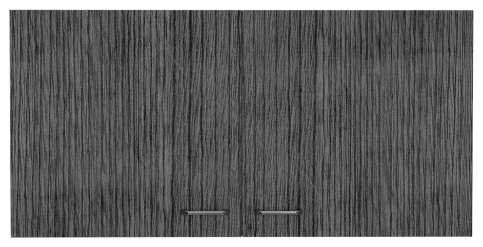 DEPOT E-SHOP Salento Double Door Wall Cabinet, White/Smokey Oak