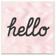 Stupell Industries Hello Pink Geometric Typography, 12 x 12