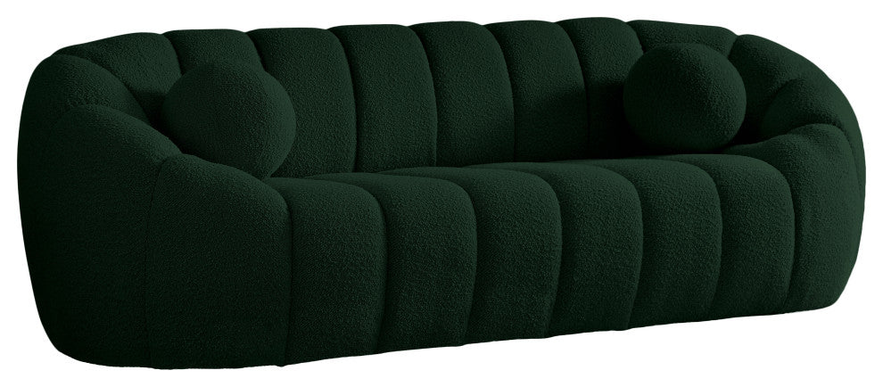 Elijah Boucle Fabric Upholstered Sofa, Green