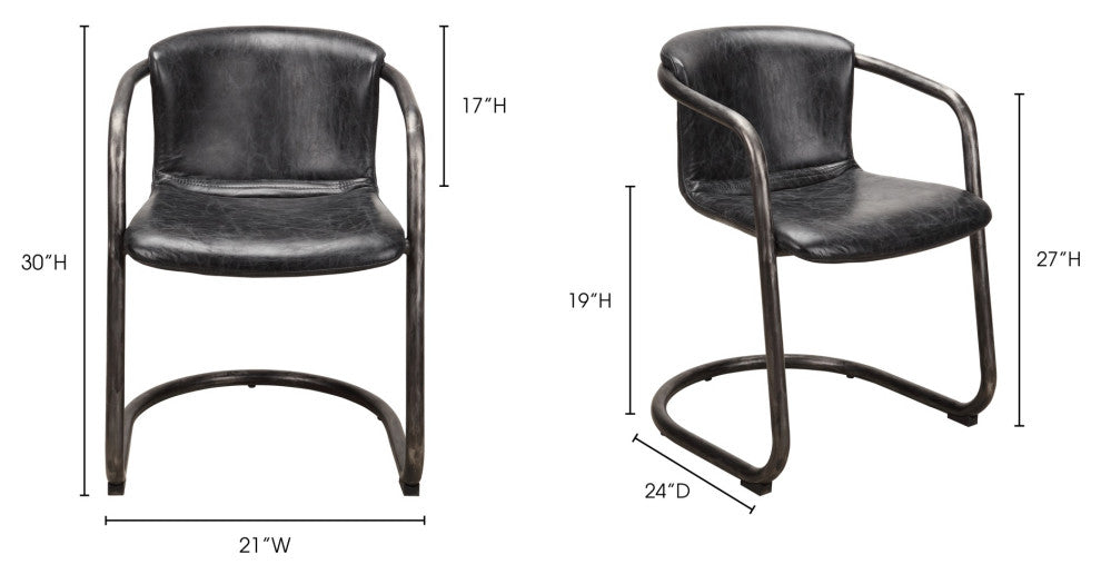Industrial Freeman Dining Chair Antique Black - M2 - Black