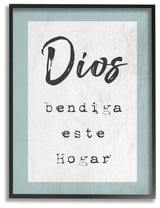 Stupell Industries Blue and White Dios Bendiga Este Hogar Spanish, 11 x 14