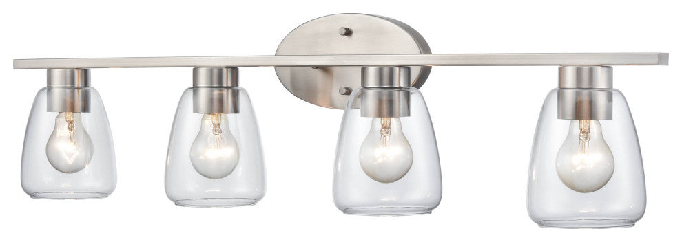 4 Light 34" Brushed Nickel Bathroom Vanity Light