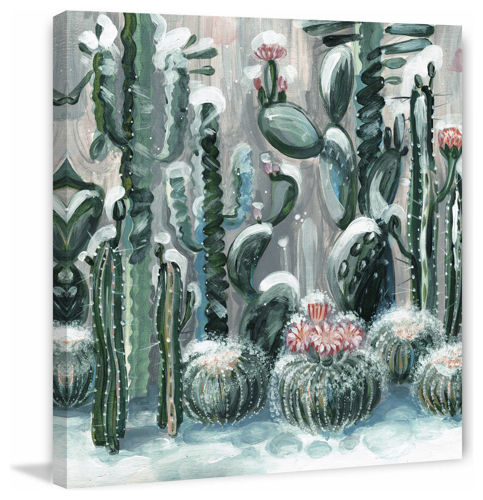 "Cactus Garden III" Painting Print on Wrapped Canvas, 18"x18"