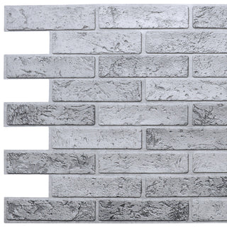 Silver Brick 3D Wall Panels, Set of 5, Covers 26 Sq Ft