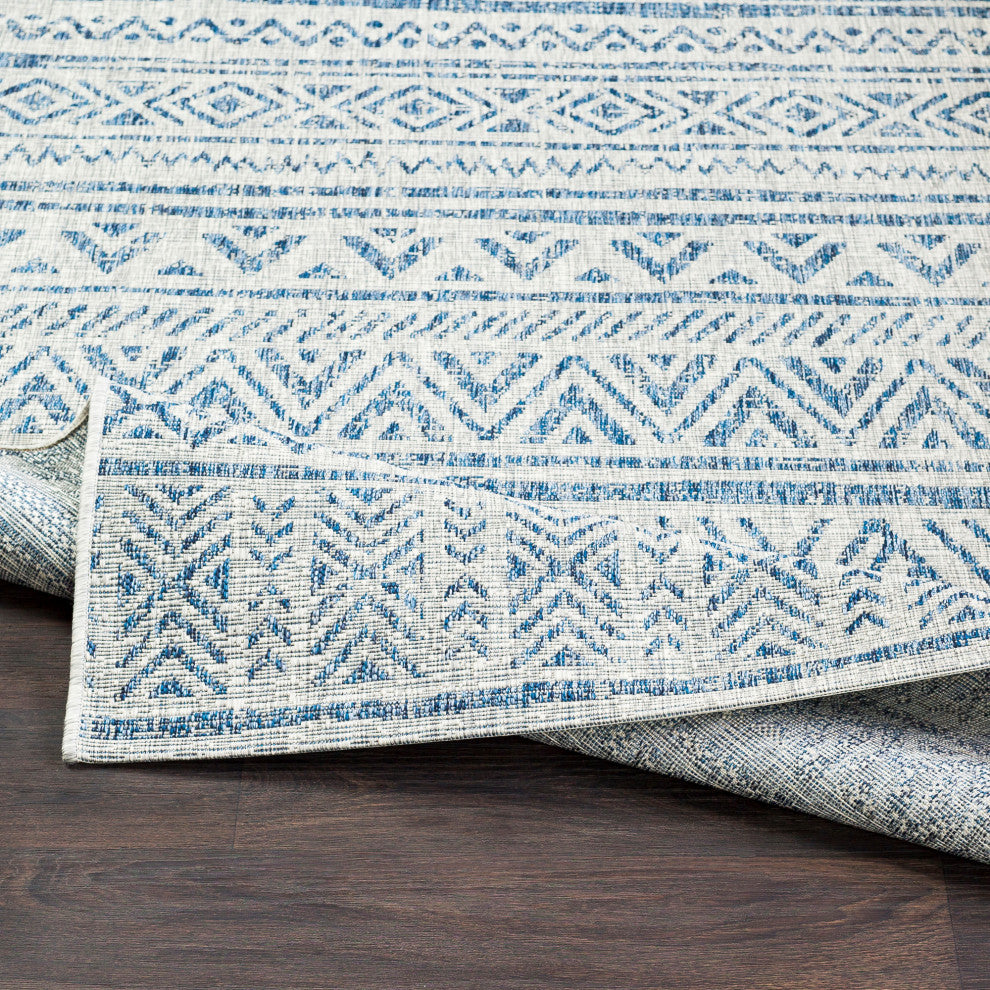 Eagean Indoor/Outdoor Denim, Dark Blue Area Rug, 5'3"x7'6"