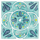 "Garden Getaway Tile VII Teal" Digital Paper Print by Laura Marshall, 20"x20"