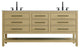 Home Living 72" Double Bathroom Vanity, Honey Brown