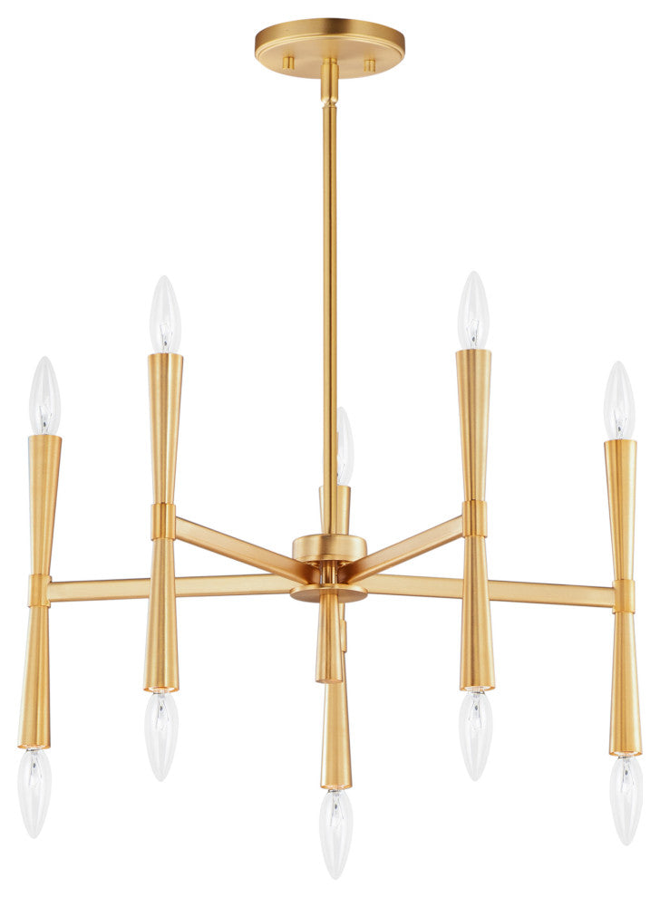 Maxim Lighting Rome 10-Light Chandelier, Satin Brass, 24625SBR