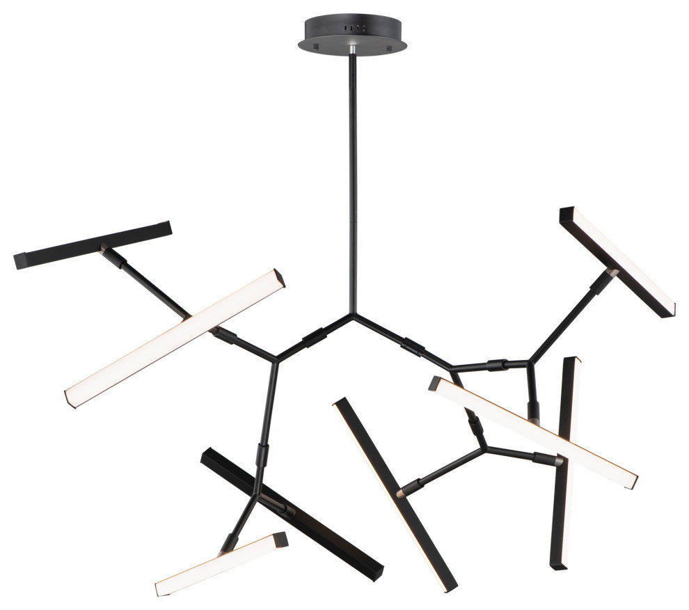 ET2 E21246 Robotica 8 Light 38"W LED Abstract Chandelier - Black