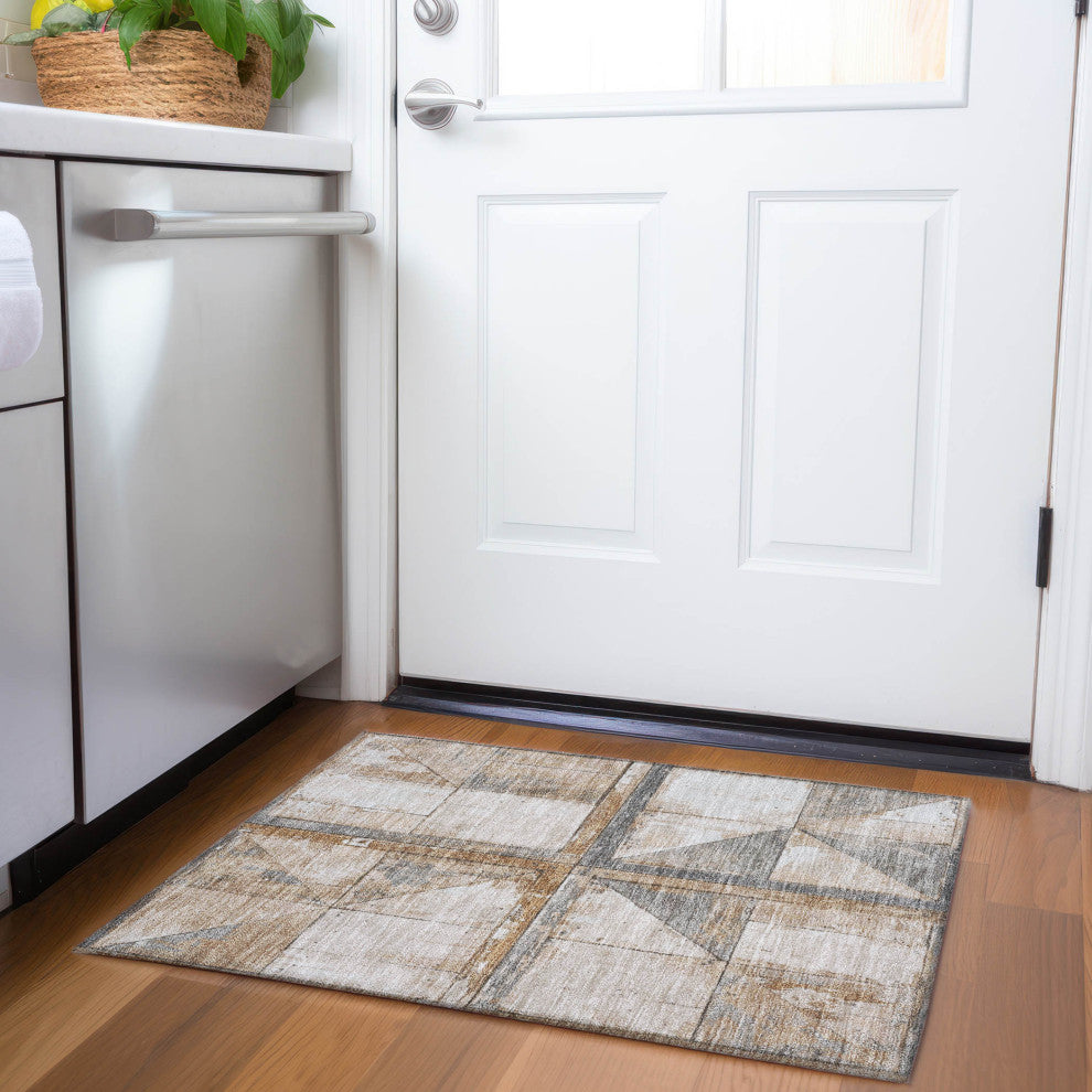 Machine Washable Indoor/Outdoor Chantille ACN1875 Copper 1'8" x 2'6" Rug