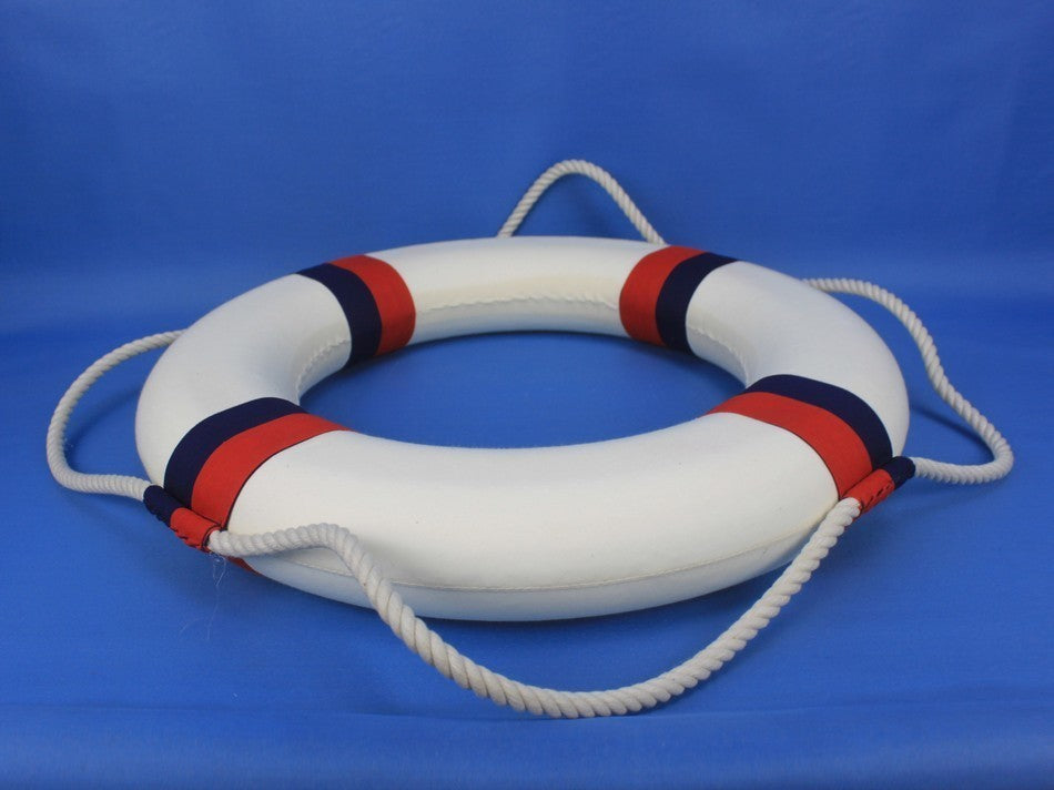 Lifering Life Preserver Decoration Nautical Bathroom Decor, White, 20", Liberty