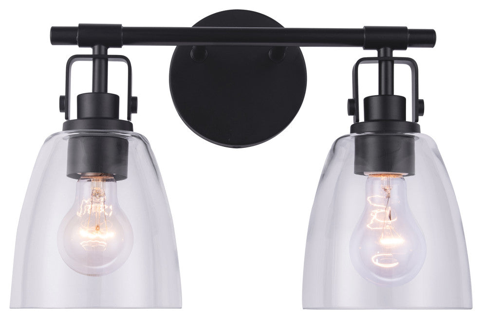 Modern Farmhouse Black 2-Light Vanity Light Wall Sconces