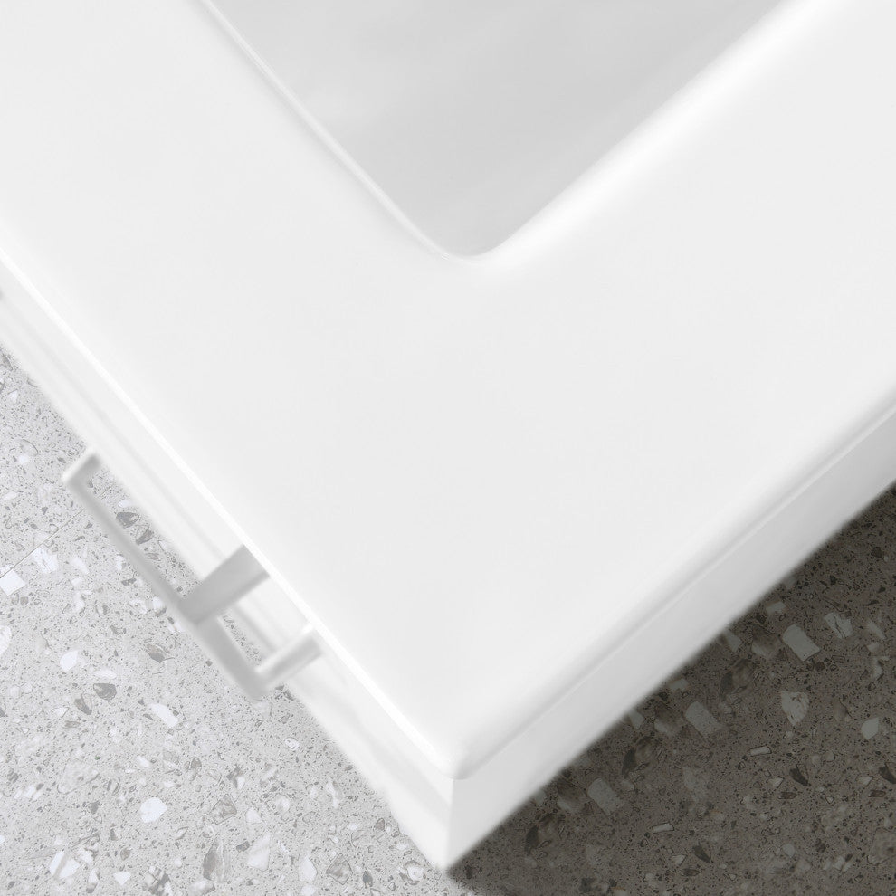 Ove Decors Kansas 18" Single Sink Vanity With Countertop, White, 18 in.