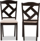 Ruth Modern Beige Fabric and Dark Brown Finished Dining Chair, Set of 2