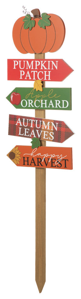 41.75"H Fall Wooden Pumpkin Patch Yard Stake