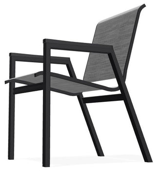 Bazza Sling Stackable Outdoor Dining Chair, Collect Charcoal/Black