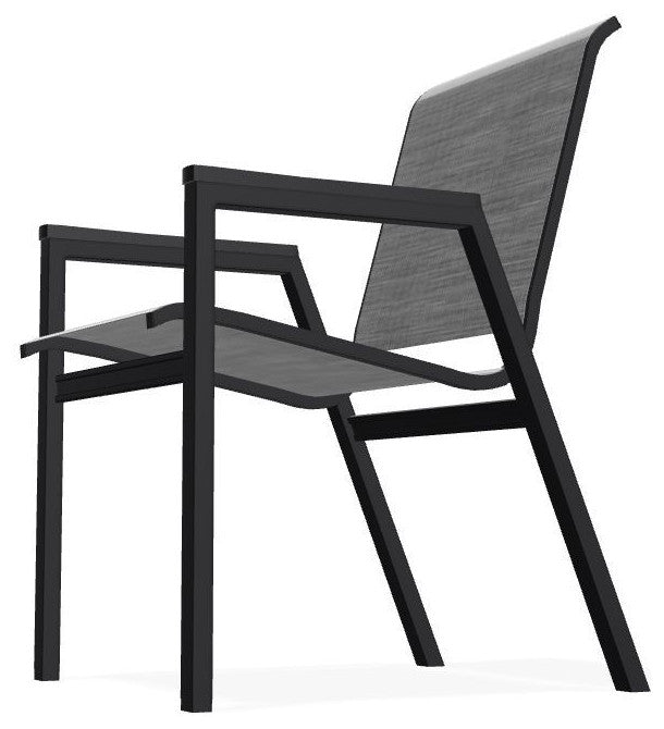 Bazza Sling Stackable Outdoor Dining Chair, Collect Charcoal/Black