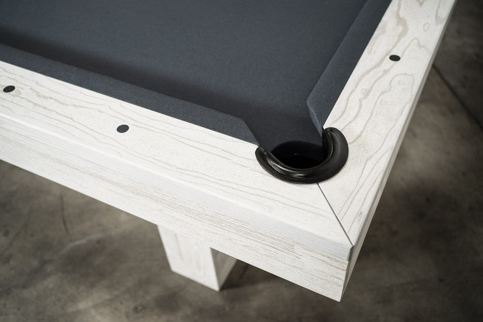 Rocky 8' Slate Pool Table, White Wash