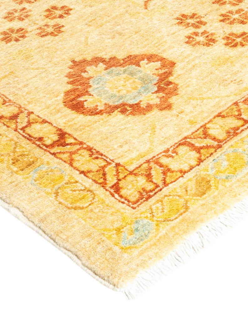 Eclectic, One-of-a-Kind Handmade Area Rug Ivory, 11' 10 x 14' 3