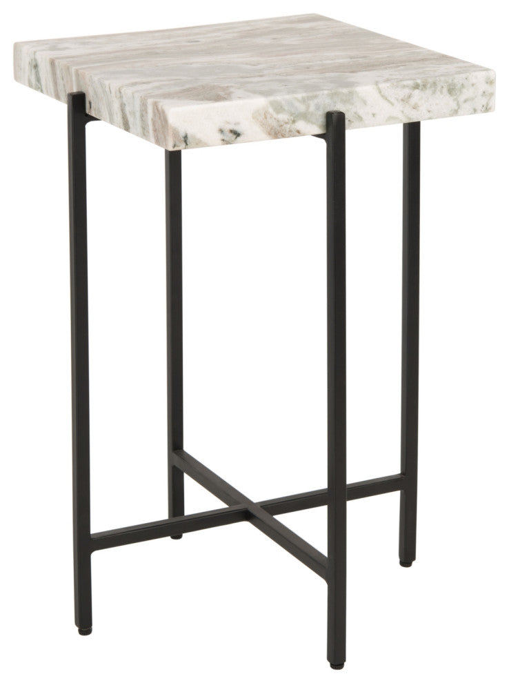 Safavieh Tenzin Stone Top Accent Table, Multi Grey/Black