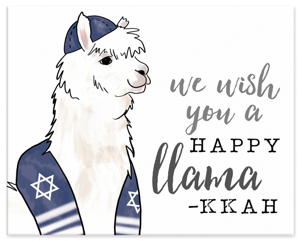 We Wish you a Happy Llama-kkah 8"x10" Easelback Canvas