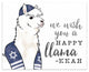 We Wish you a Happy Llama-kkah 8"x10" Easelback Canvas