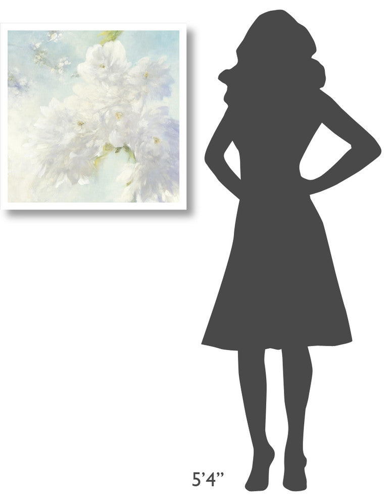 "Pear Blossoms Bright" Digital Paper Print by Julia Purinton, 26"x26"