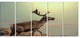 Reindeer on Top of the Mountain, Animal Canvas Art Print, 60"x28", 5 Panels
