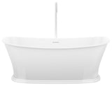 Cloud 01 - 62 x 30 Freestanding Soaking Solid Surface Bathtub, Matte White