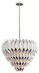 Haiku, 13-Light Pendant, White With Polished Stainless Accents Finish, White
