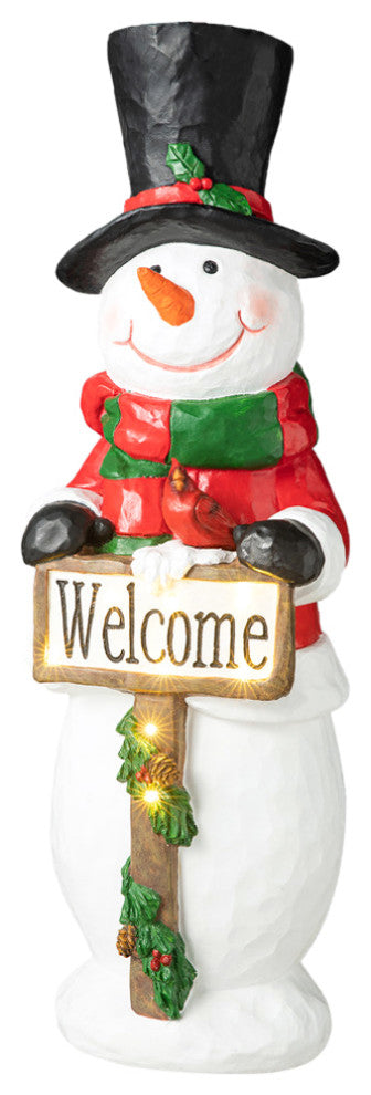 29.25"H Christmas Resin Snowman Porch Decor