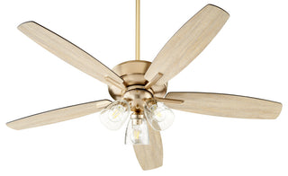 Quorum International 7052-3 Breeze 52" 5 Blade Indoor Ceiling Fan - Aged Brass