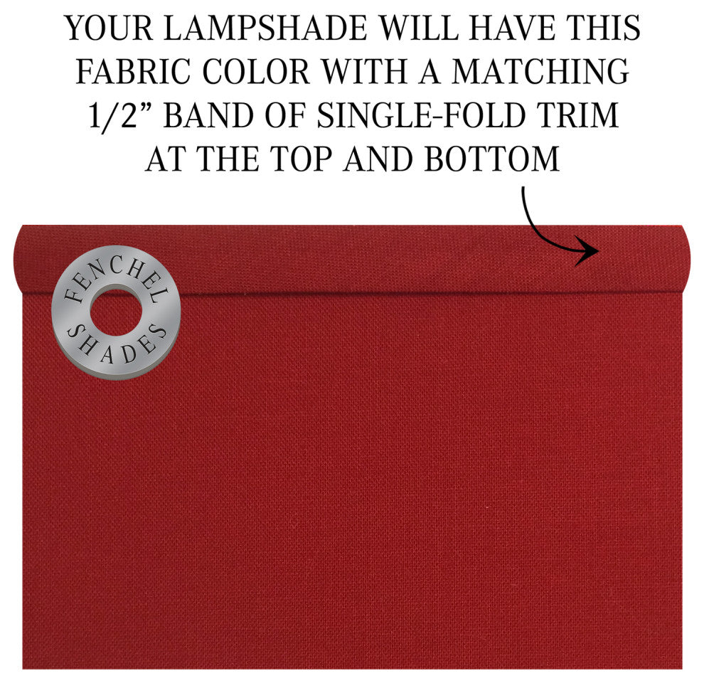 FenchelShades Round Lampshade 7"x20"x12", Linen Rich Red