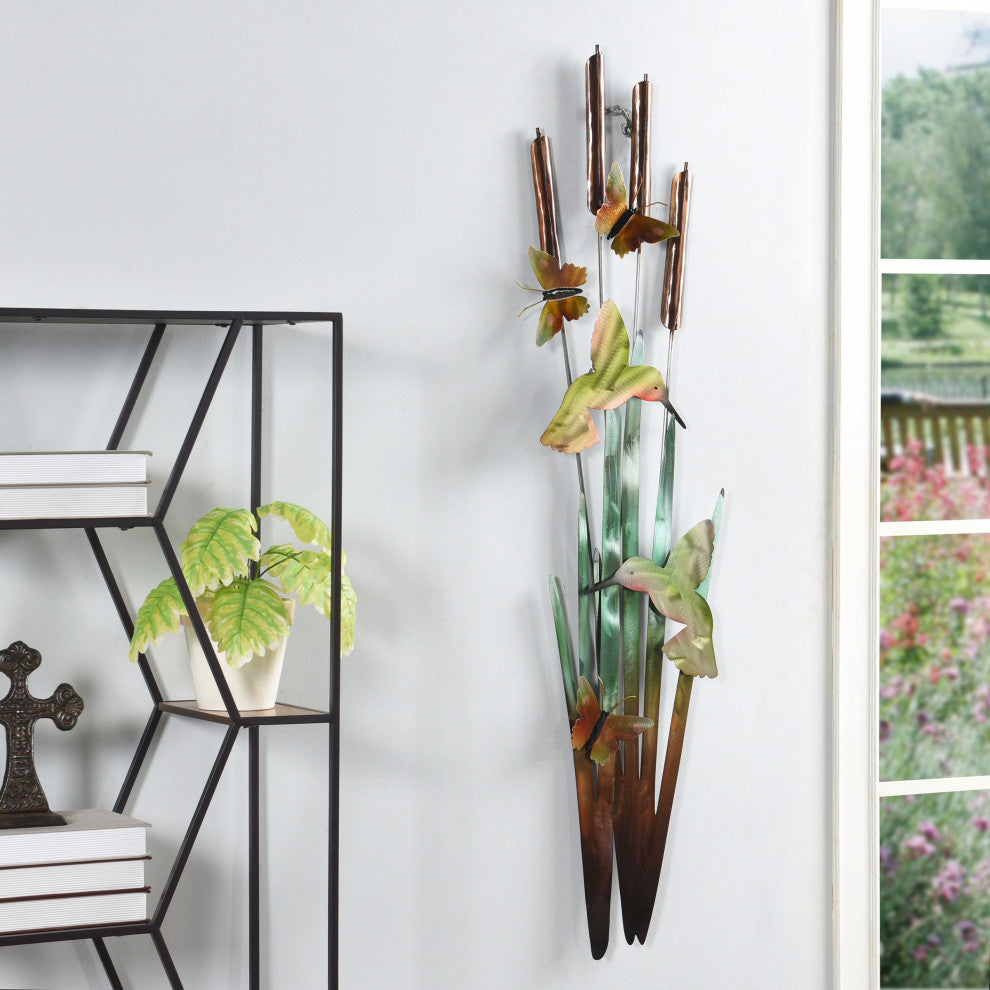 Spirited Metallic Lasered And Polished Metal Wall Decor Green, Gold, Bronze