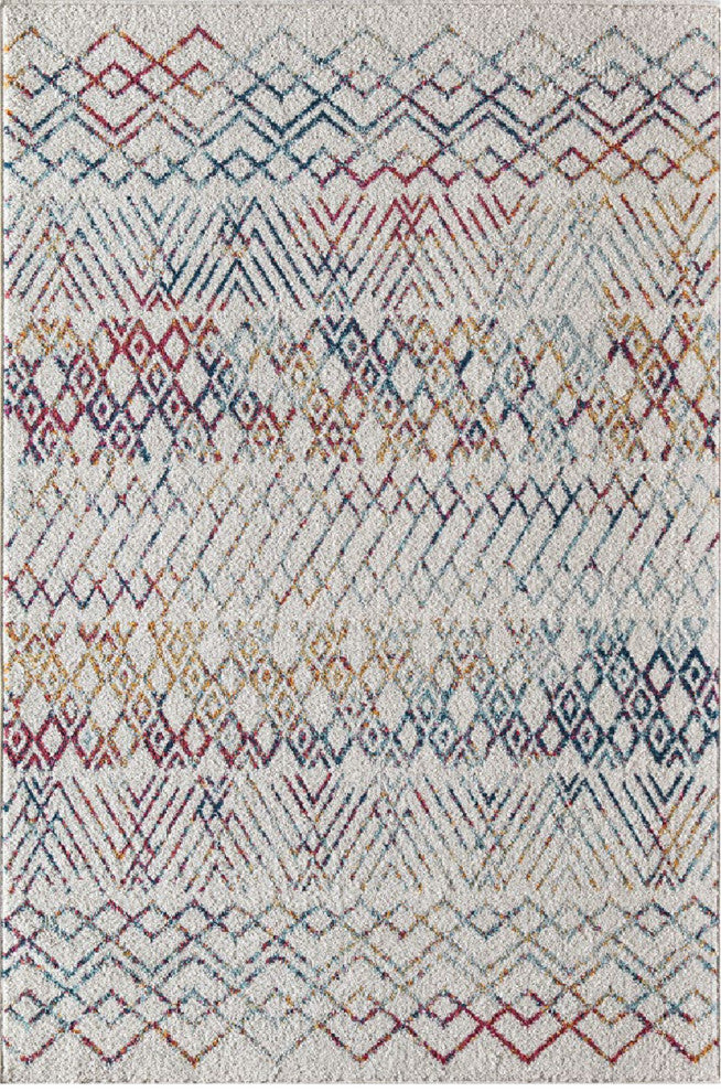 Cove Prismatic Delight Moroccan Tribal White Area Rug, 8'3"x10'0"