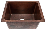 17" Rectangle Hammered Copper Bar/Prep/Laundry/Utility Sink with Accessories