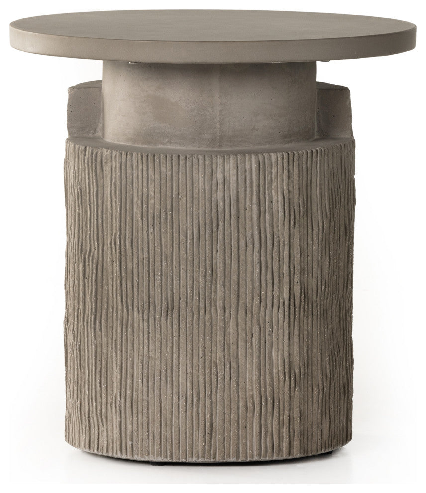 Huron Outdoor End Table-Textured Flint