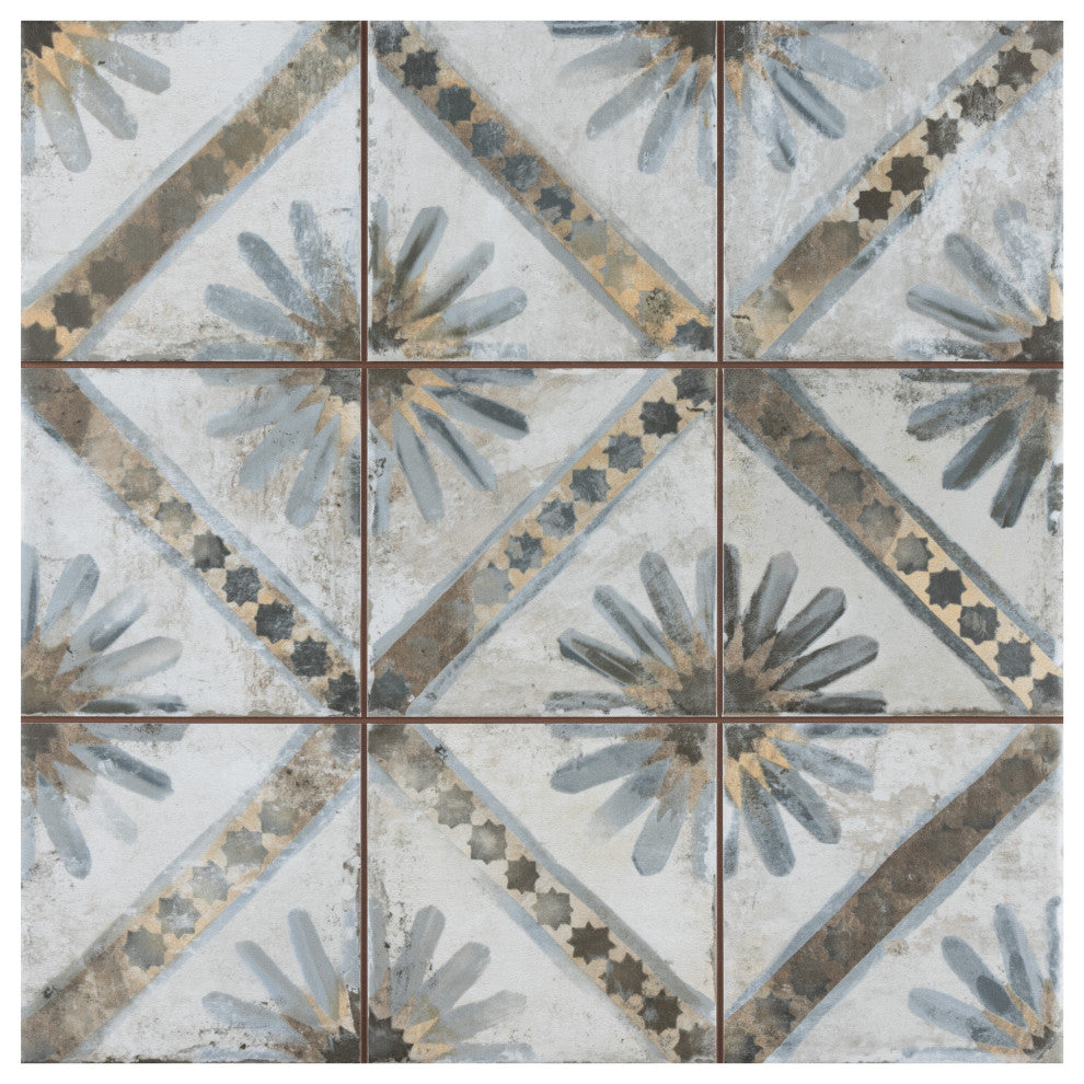 Harmonia Kings Ceramic Floor and Wall Tile, Marrakech Blue, Marrakech Blue