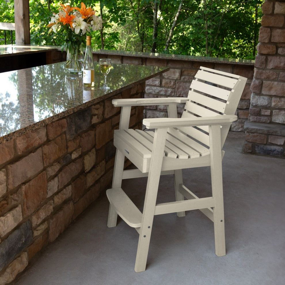 Weatherly Bar Height Armchair, Whitewash