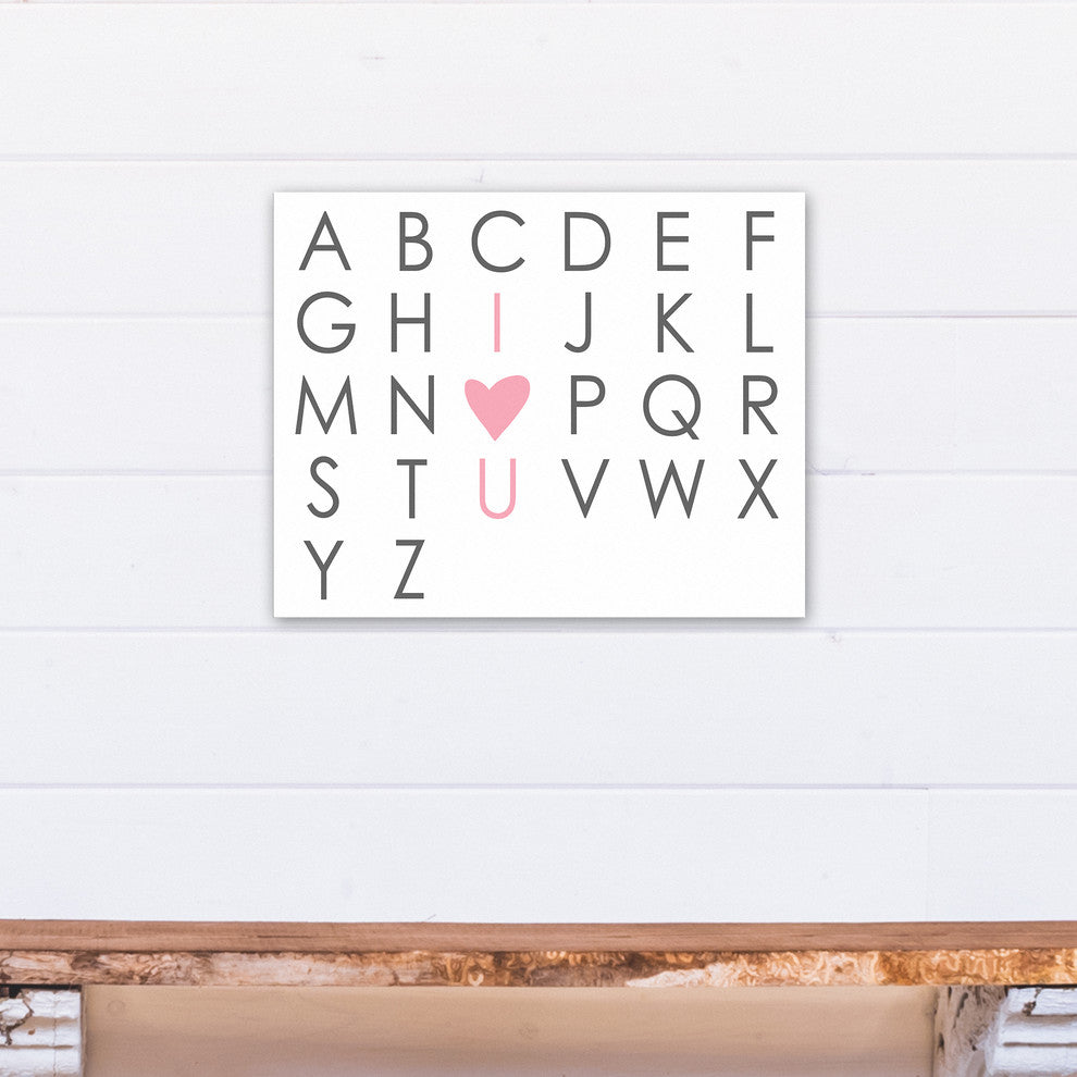 I Heart You Alphabet 16x20 Canvas Wall Art