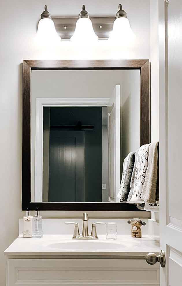 Meade Framed Wall Mirror, Espresso Textured, 28"x36"