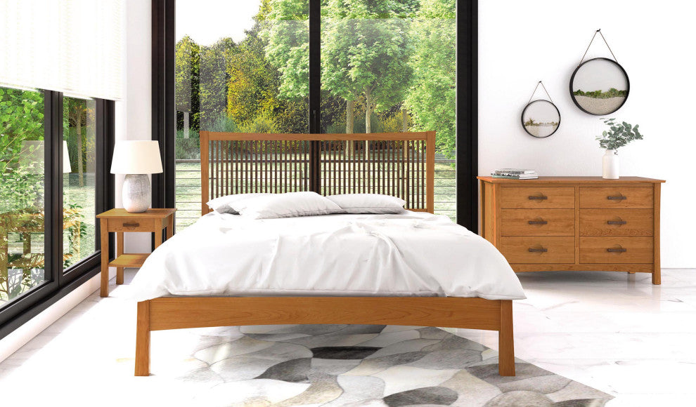 Copeland Berkeley Bed With Walnut Spindles, Natural Cherry, King