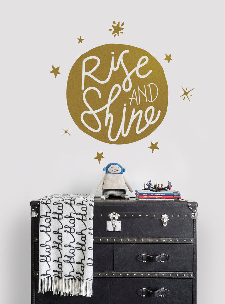 Final Rise Decal Rise and Shine Wall Decal, Gold