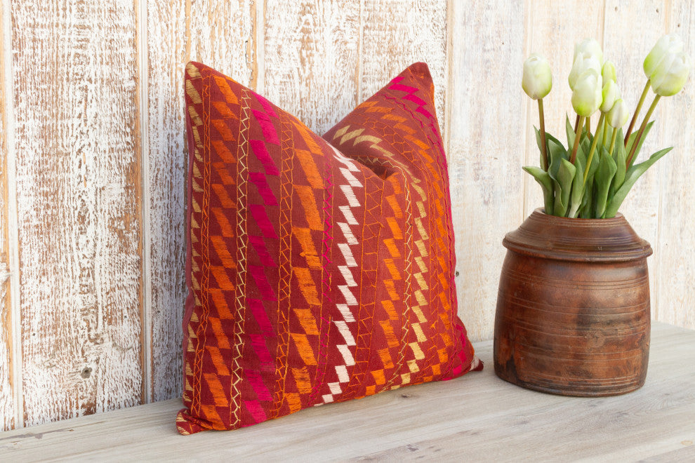 Dhanvi Antique Indian Folk Pillow