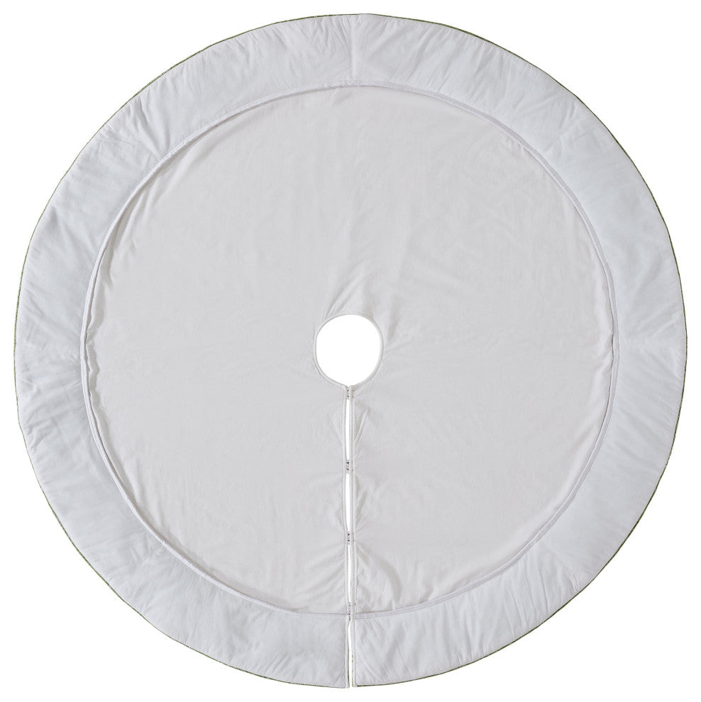 Flora Christmas Tree Skirt in Green