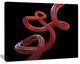 Flexible Caramel Line on Black, Abstract Canvas Art Print, 20"x12"